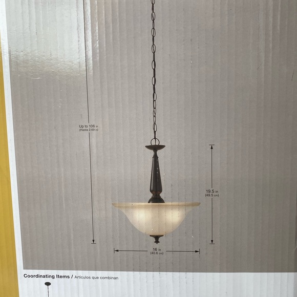 Brand New 3 Light Hanging chandelier sealed - Picture 2 of 5